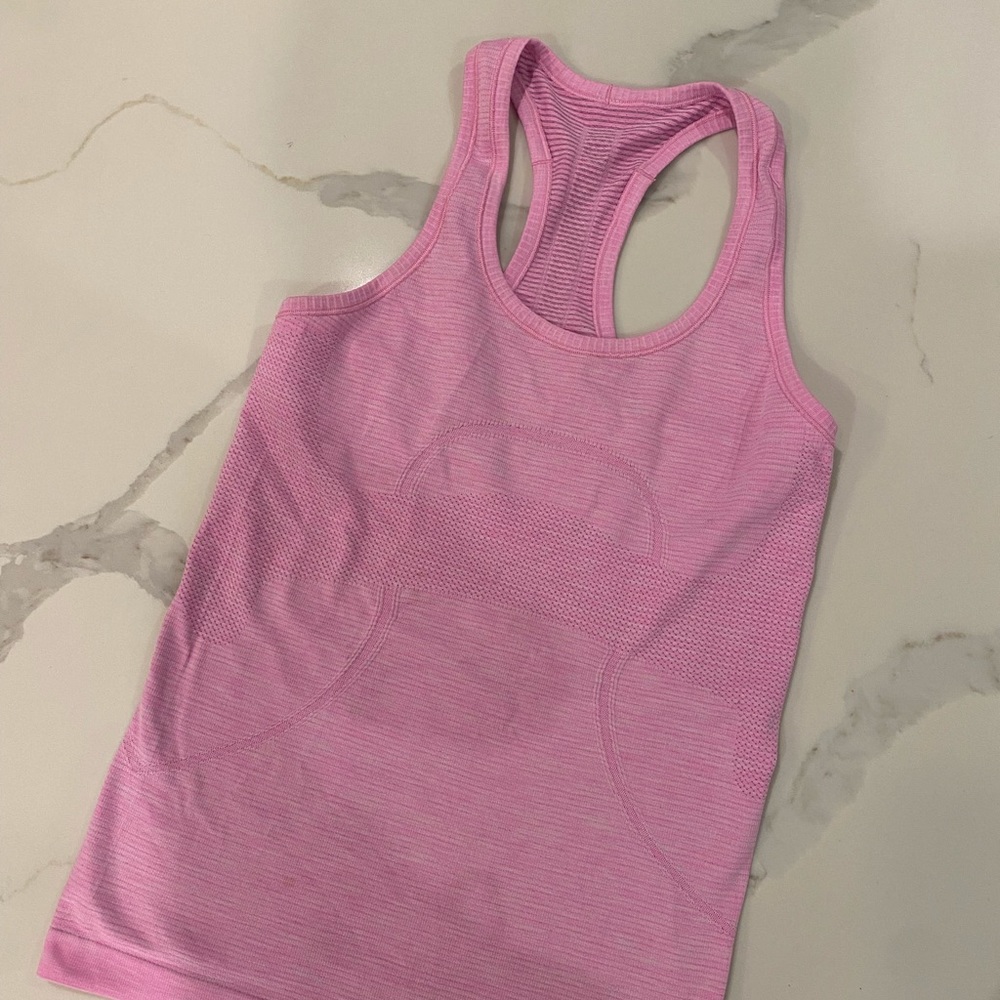 Women's pink lululemon athletic tank top
